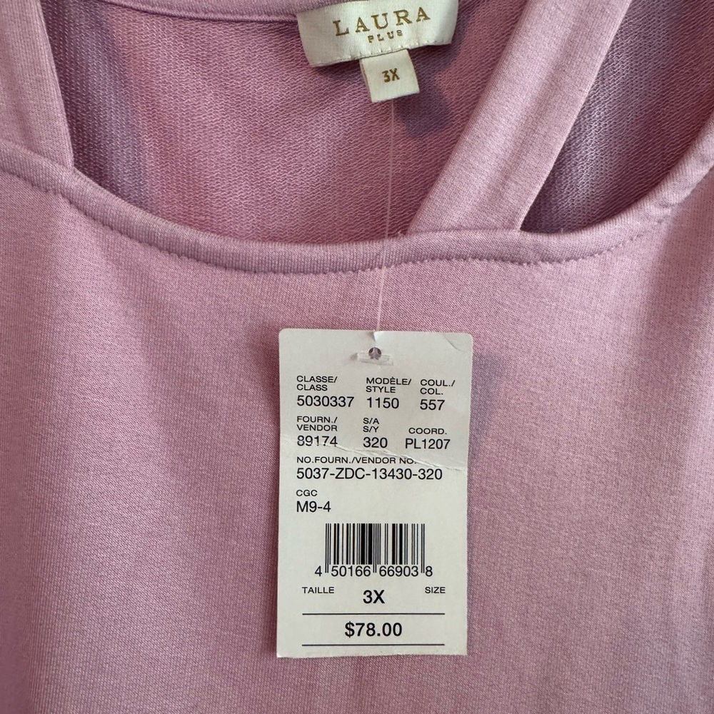 Laura by Cato Mauve Long Sleeve Knit Top cold shoulder. Plus 3X. NWT - Picture 4 of 5